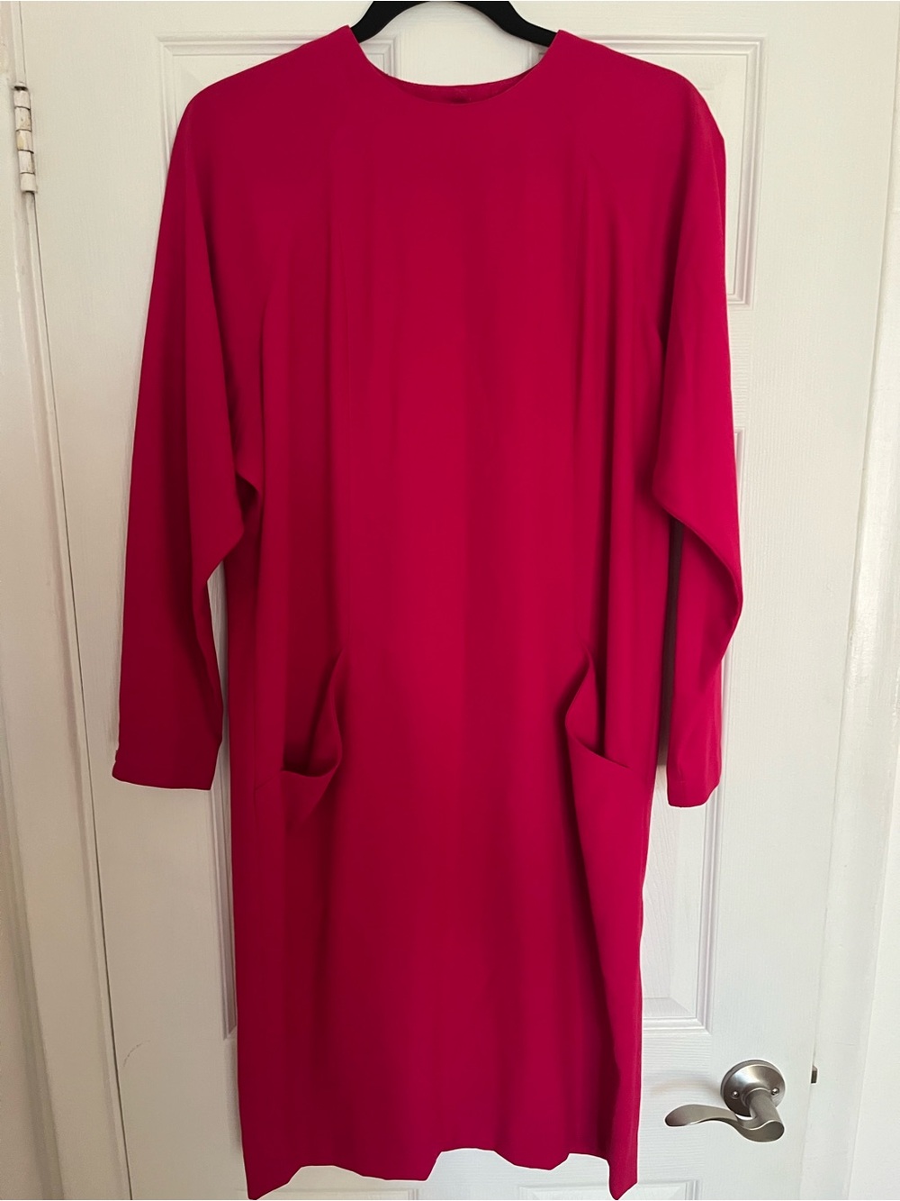 Vintage Fuchsia Pink Mid Sleeve Shift Dress